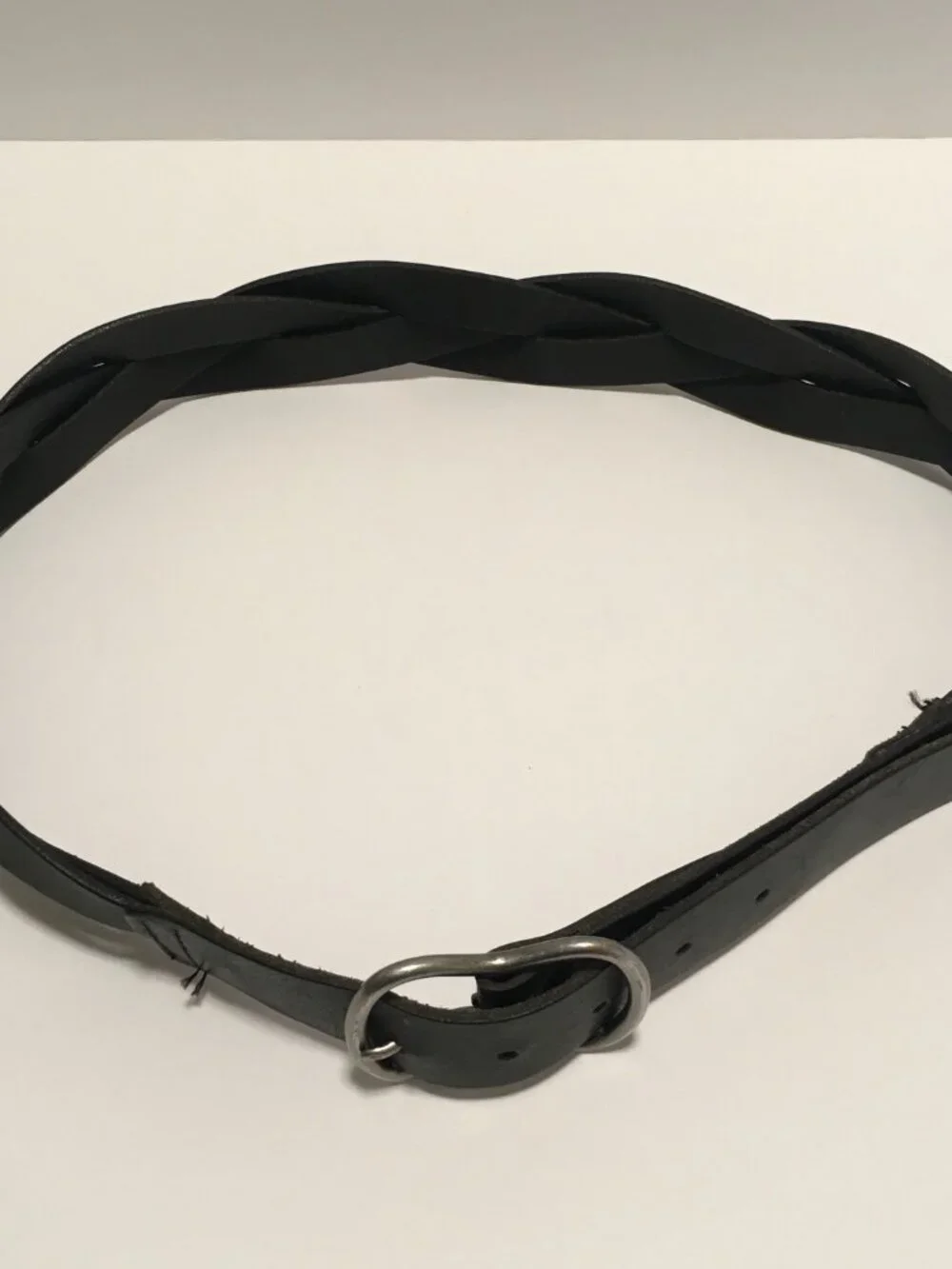 Vintage Gap Jeans 1969 Genuine Leather Belt Black USA Made Brass Buckle Size M